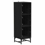 Versatile Highboard Black oak Engineered wood - High Quality Build