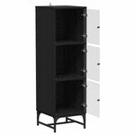 Versatile Highboard Black oak Engineered wood - High Quality Build