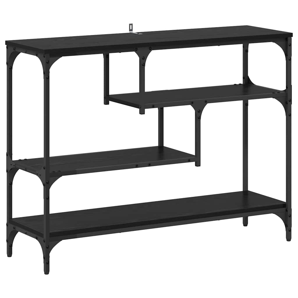 Elegant Console Table Black oak Engineered wood - Durable