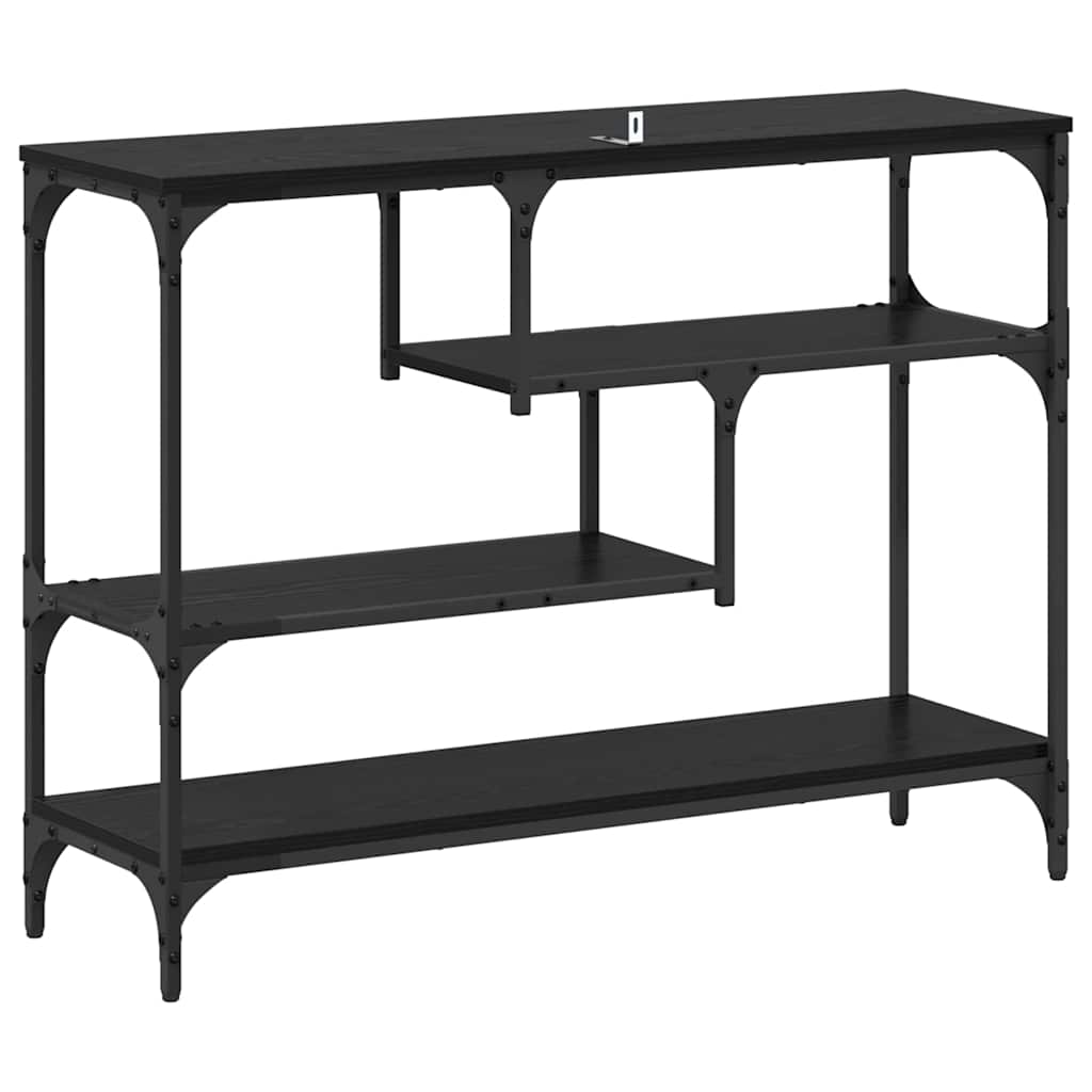 Elegant Console Table Black oak Engineered wood - Durable