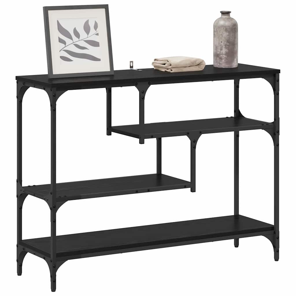 Elegant Console Table Black oak Engineered wood - Durable