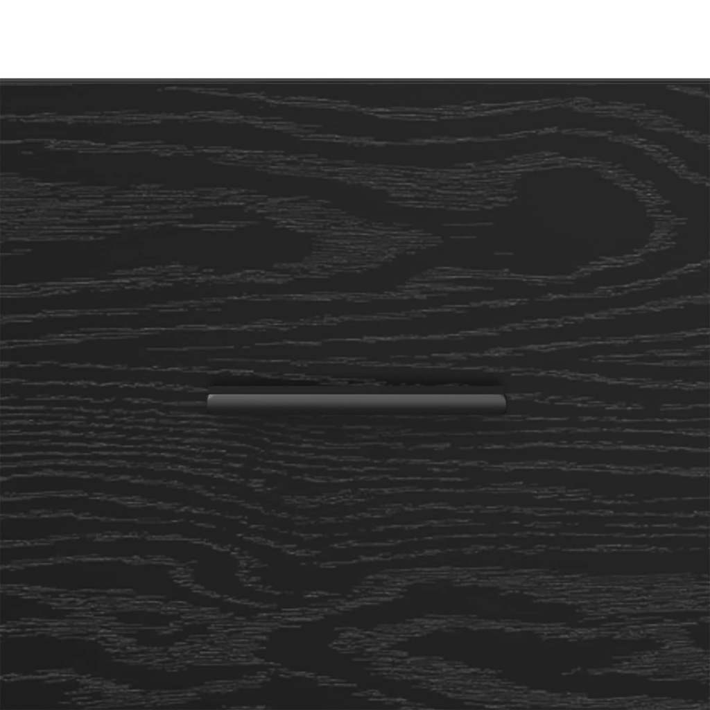 Compact Bedside Cabinet Black oak Engineered wood - Home Dacor