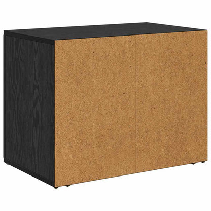 Compact Bedside Cabinet Black oak Engineered wood - Home Dacor