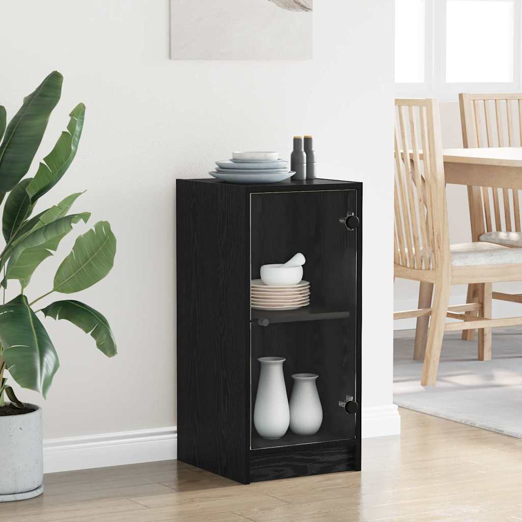 Premium Sideboard Black oak Engineered wood - Soft Upholstery