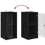 Premium Sideboard Black oak Engineered wood - Soft Upholstery