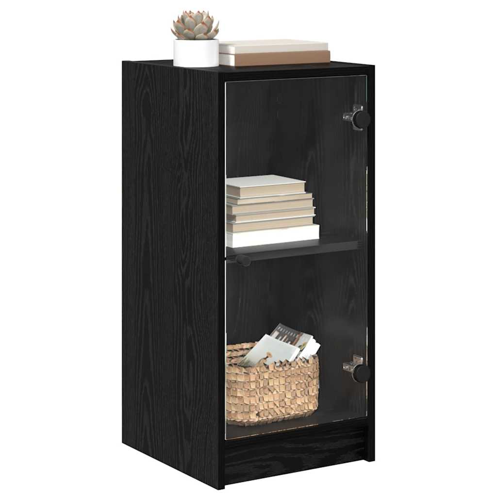 Premium Sideboard Black oak Engineered wood - Soft Upholstery