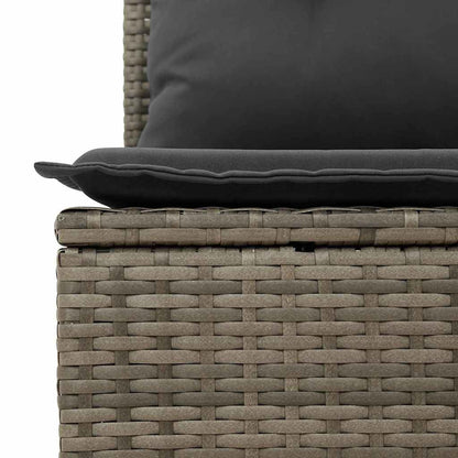 Classic Garden Bench with Cushion Grey Poly rattan - Sleek Modern Look