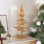Luxury Wooden Christmas Tree with Stand Brown 60cm Solid pine wood