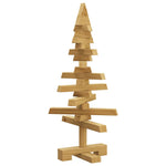 Luxury Wooden Christmas Tree with Stand Brown 60cm Solid pine wood
