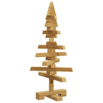 Luxury Wooden Christmas Tree with Stand Brown 60cm Solid pine wood