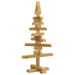 Luxury Wooden Christmas Tree with Stand Brown 60cm Solid pine wood