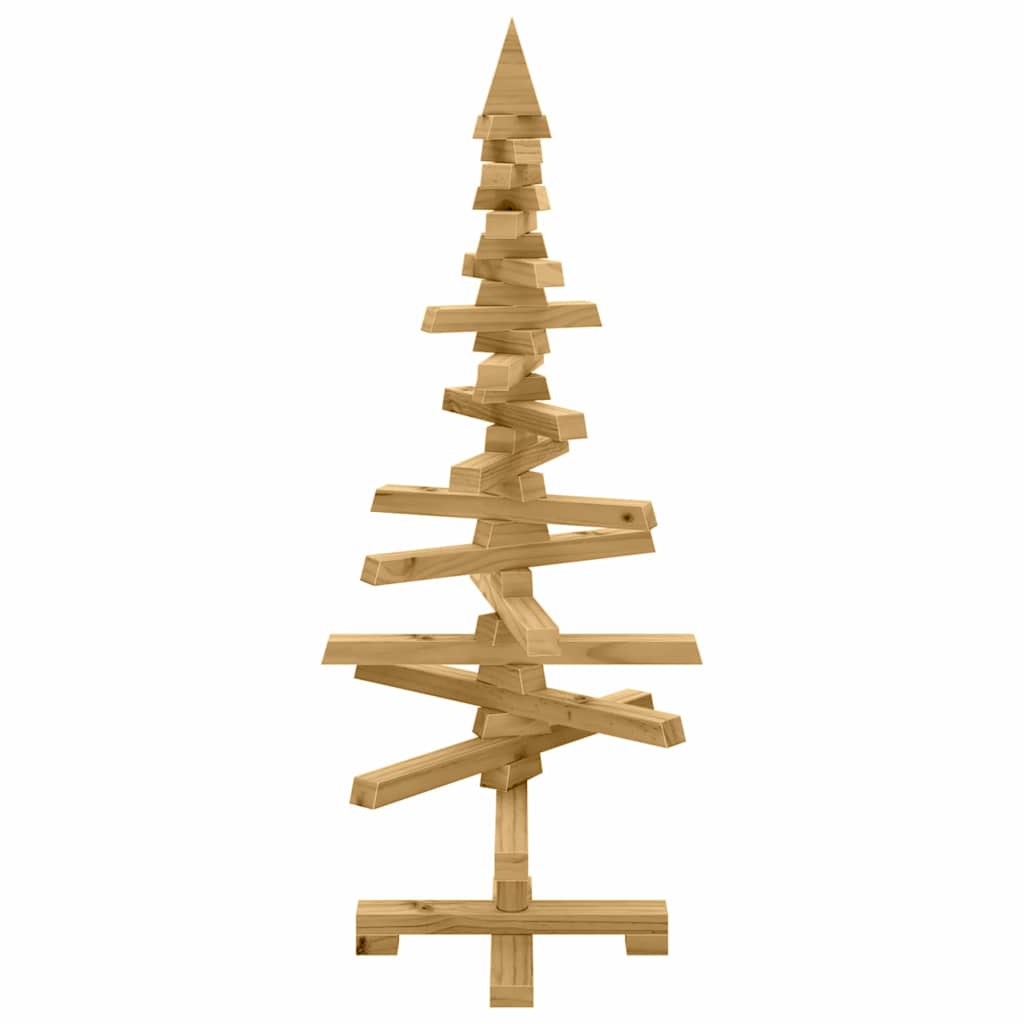 Luxury Wooden Christmas Tree with Stand Brown 90cm Solid pine wood