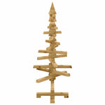 Luxury Wooden Christmas Tree with Stand Brown 90cm Solid pine wood