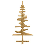 Luxury Wooden Christmas Tree with Stand Brown 90cm Solid pine wood