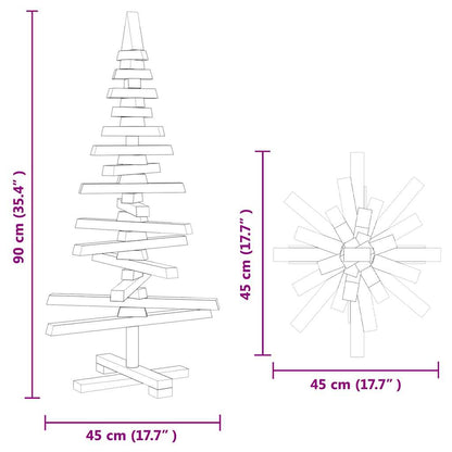 Luxury Wooden Christmas Tree with Stand Brown 90cm Solid pine wood