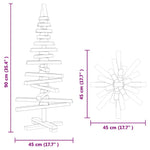 Luxury Wooden Christmas Tree with Stand Brown 90cm Solid pine wood