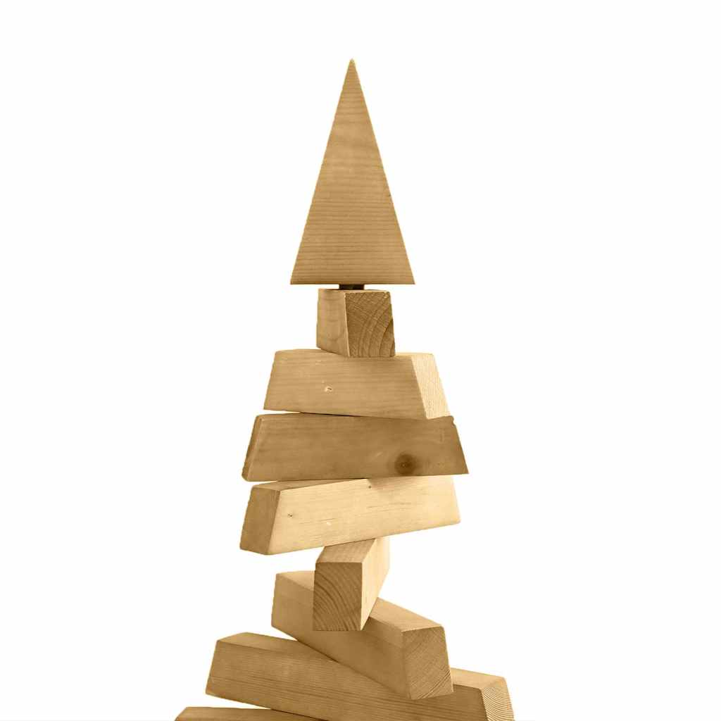 Minimalist Wooden Christmas Tree with Stand Brown 120cm Solid pine wood