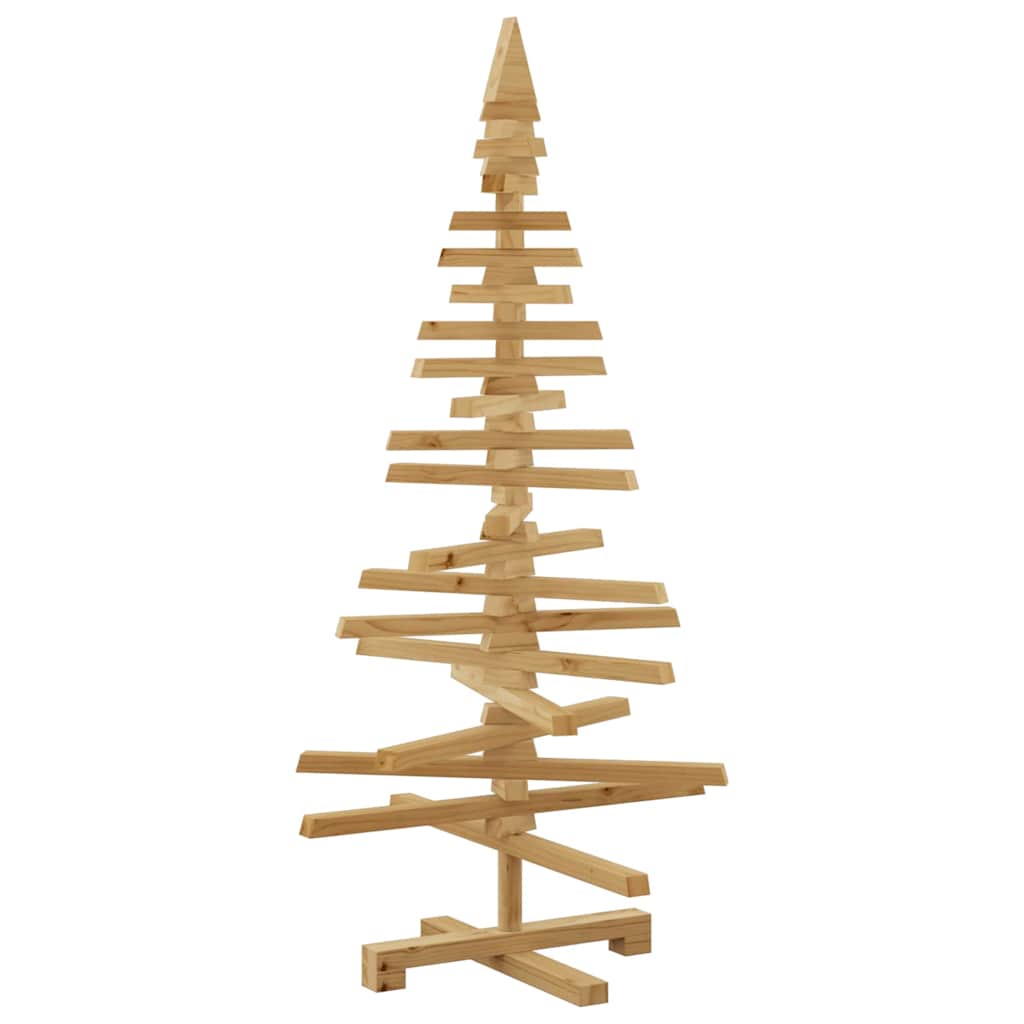Minimalist Wooden Christmas Tree with Stand Brown 120cm Solid pine wood