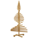 Minimalist Wooden Christmas Tree with Stand Brown 120cm Solid pine wood