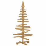 Minimalist Wooden Christmas Tree with Stand Brown 120cm Solid pine wood
