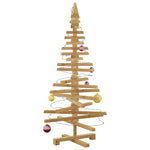 Minimalist Wooden Christmas Tree with Stand Brown 120cm Solid pine wood
