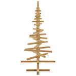 Minimalist Wooden Christmas Tree with Stand Brown 120cm Solid pine wood