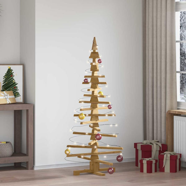  Minimalist Wooden Christmas Tree with Stand Brown 150cm Solid pine wood