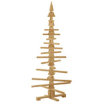 Minimalist Wooden Christmas Tree with Stand Brown 150cm Solid pine wood