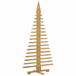Minimalist Wooden Christmas Tree with Stand Brown 150cm Solid pine wood