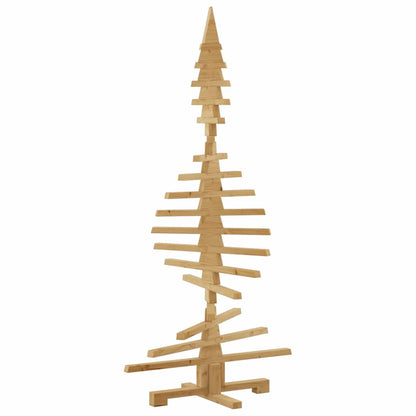 Minimalist Wooden Christmas Tree with Stand Brown 150cm Solid pine wood