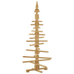 Minimalist Wooden Christmas Tree with Stand Brown 150cm Solid pine wood