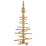 Minimalist Wooden Christmas Tree with Stand Brown 150cm Solid pine wood