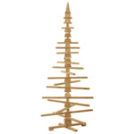 Contemporary Wooden Christmas Tree with Stand Brown 180cm Solid pine wood