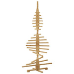 Contemporary Wooden Christmas Tree with Stand Brown 180cm Solid pine wood