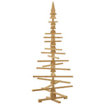 Contemporary Wooden Christmas Tree with Stand Brown 180cm Solid pine wood