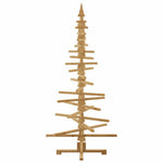 Contemporary Wooden Christmas Tree with Stand Brown 180cm Solid pine wood