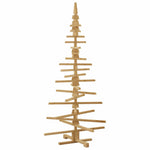 Contemporary Wooden Christmas Tree with Stand Brown 180cm Solid pine wood