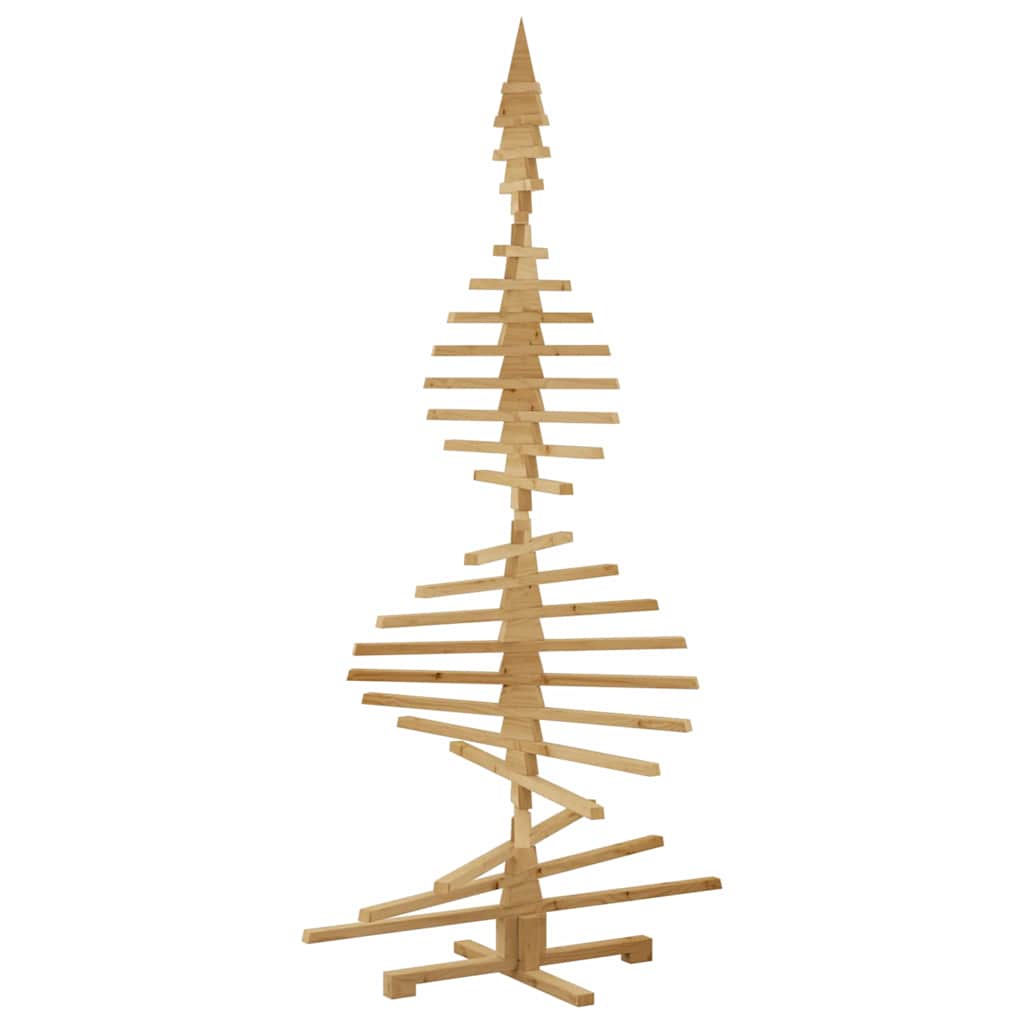 Cozy Wooden Christmas Tree with Stand Brown 210cm Solid pine wood - Soft