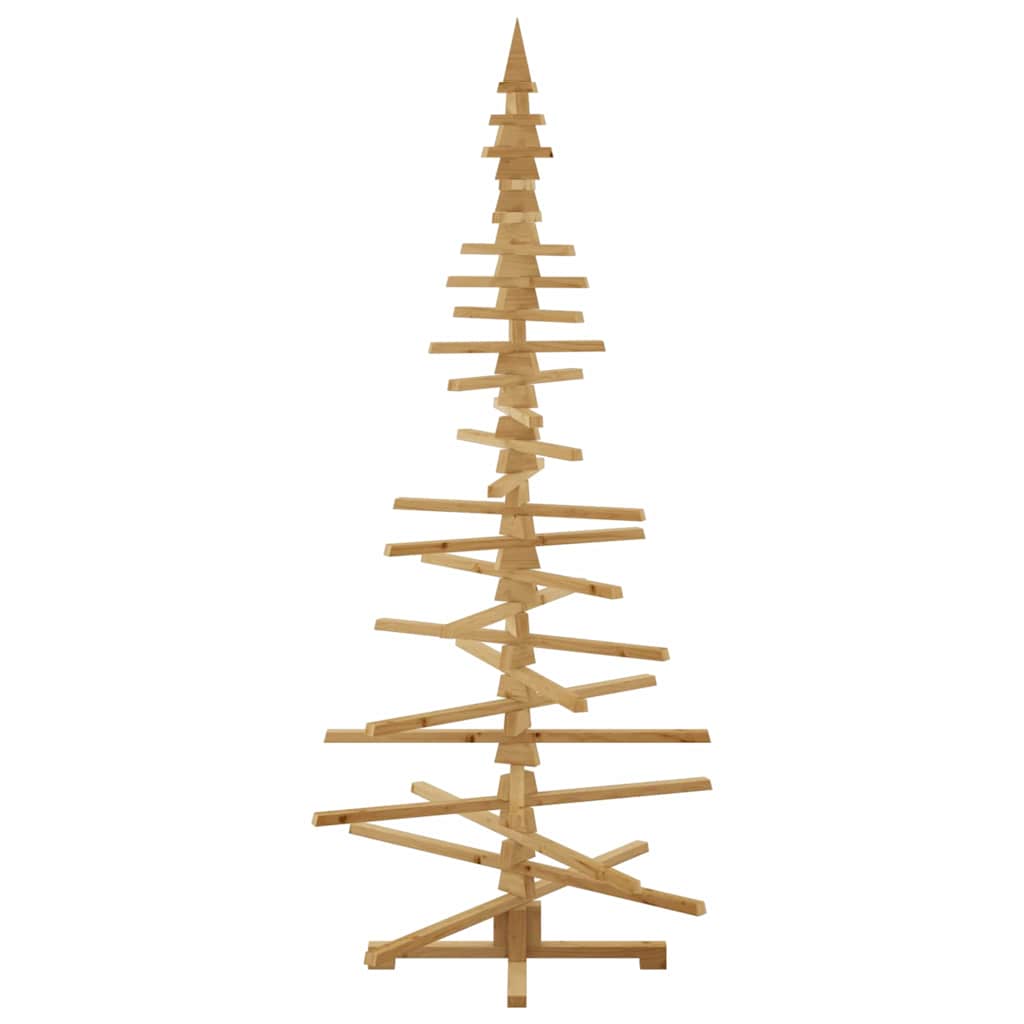 Cozy Wooden Christmas Tree with Stand Brown 210cm Solid pine wood - Soft