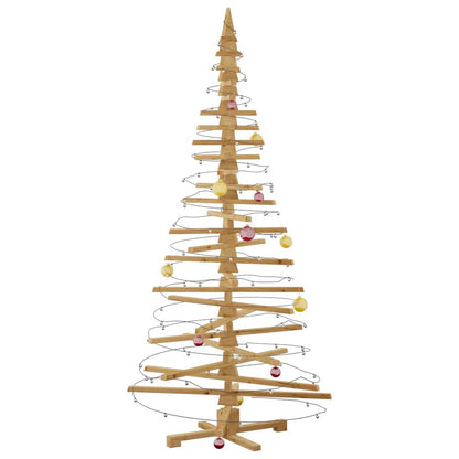 Cozy Wooden Christmas Tree with Stand Brown 210cm Solid pine wood - Soft