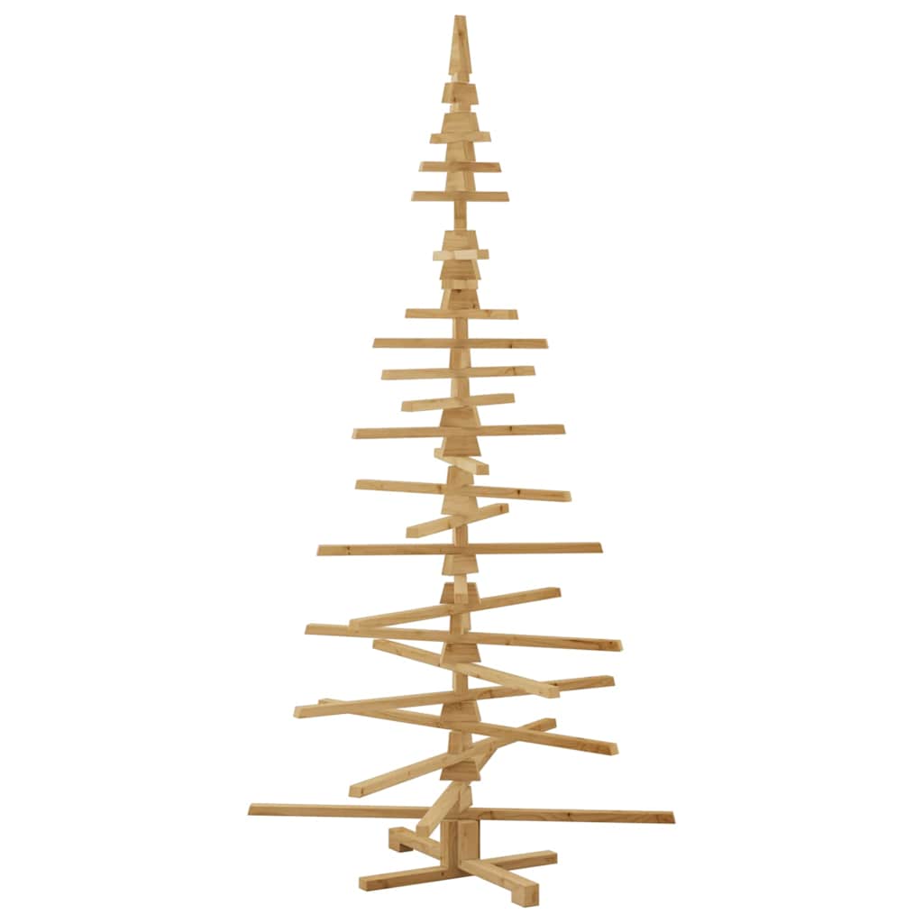 Cozy Wooden Christmas Tree with Stand Brown 210cm Solid pine wood - Soft