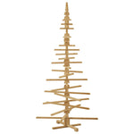 Cozy Wooden Christmas Tree with Stand Brown 210cm Solid pine wood - Soft