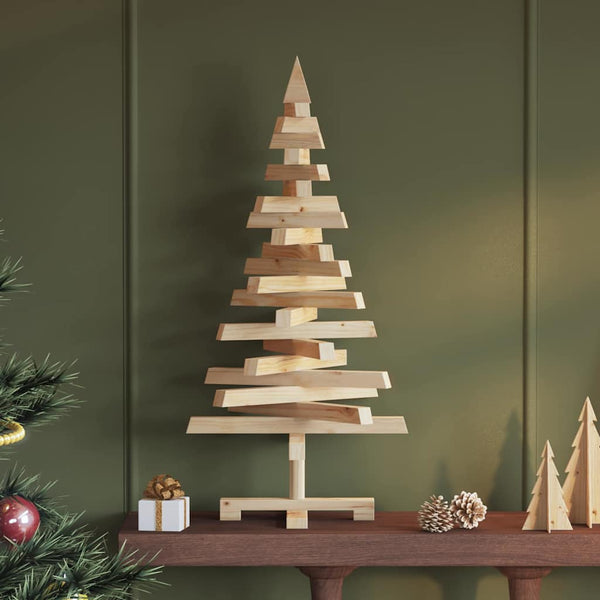  Cozy Christmas Trees with Stand Natural 90cm Solid pine wood - High