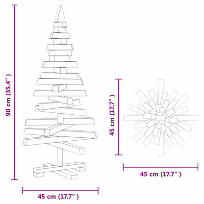 Cozy Christmas Trees with Stand Natural 90cm Solid pine wood - High