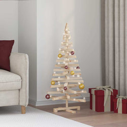 Stylish Christmas Trees with Stand Natural 120cm Solid pine wood - Sleek