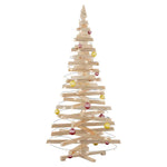 Minimalist Christmas Trees with Stand Natural 180cm Solid pine wood - Home