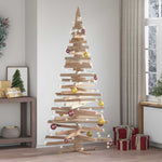 Luxury Christmas Trees with Stand Natural 210cm Solid pine wood - Home