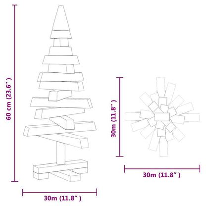 Classic Christmas Trees with Stand Brown 60cm Solid pine wood - Premium
