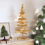 Compact Christmas Trees with Stand Brown 90cm Solid pine wood - Sturdy