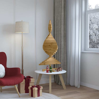 Compact Christmas Trees with Stand Brown 120cm Solid pine wood